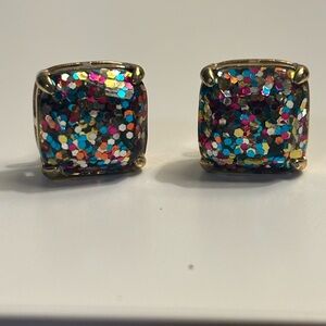 Kate Spade Multicolor Glitter Square Earrings